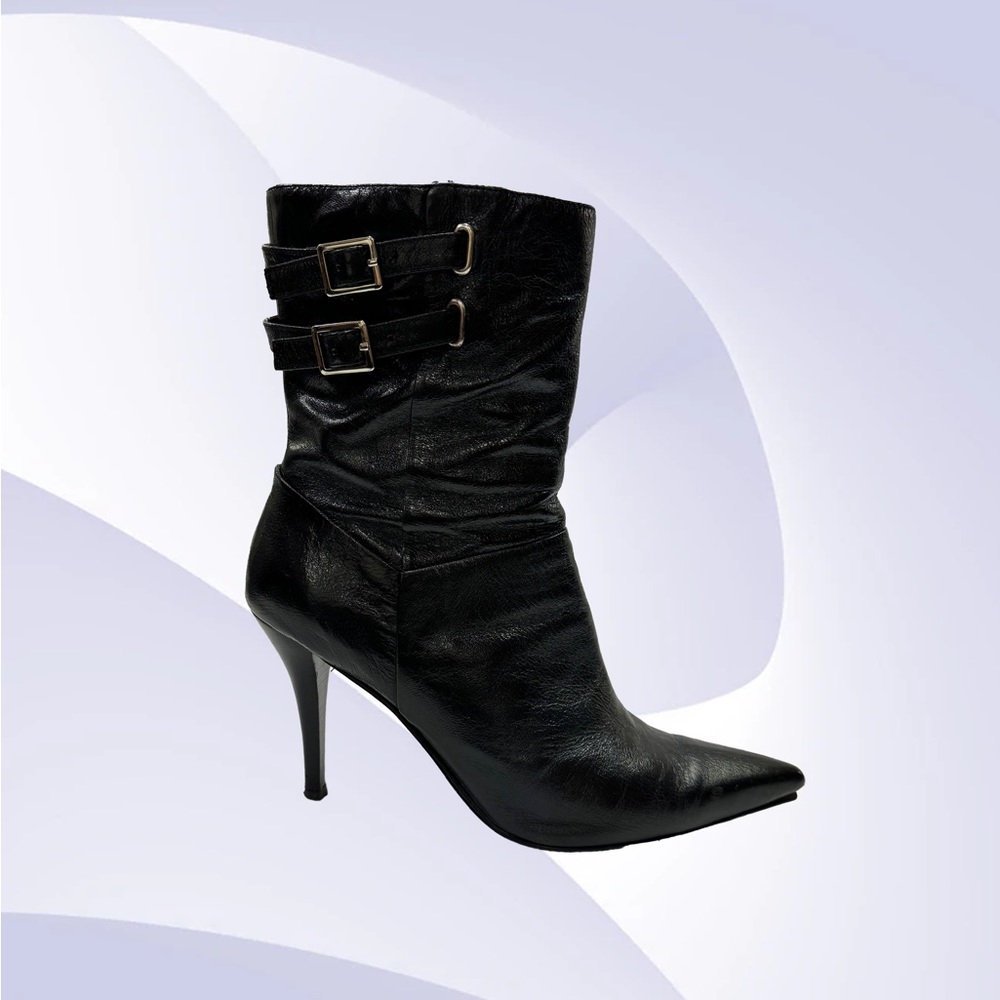 Women’s Black Pointy Toe Ankle Booties Size 12